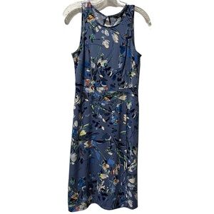 NEW BCBG dress blue graphite wrap Style Size Small Floral Daniella Style NWT